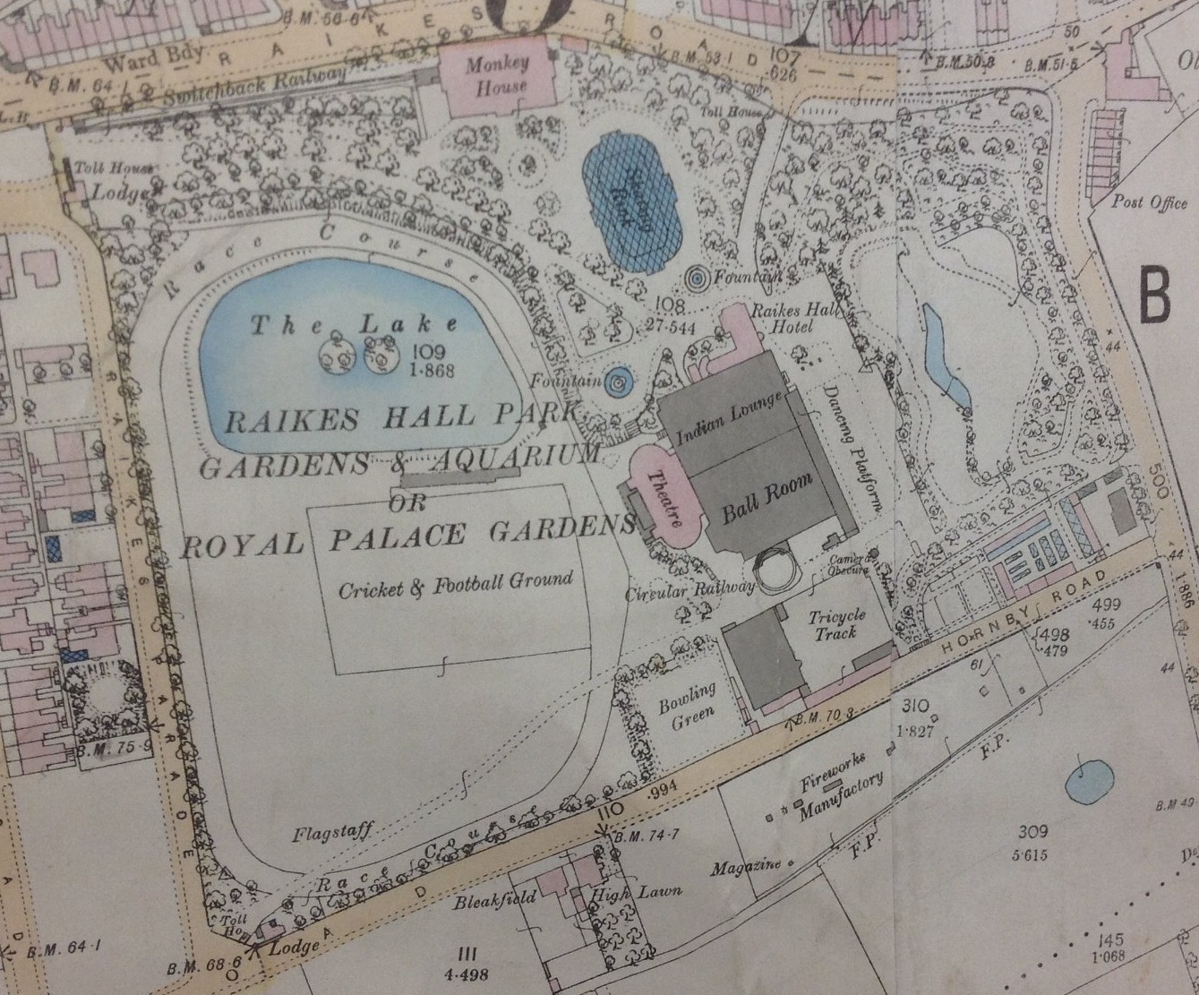 Blackpool - Raikes Hall Gardens : Map credit National Library of Scotland
